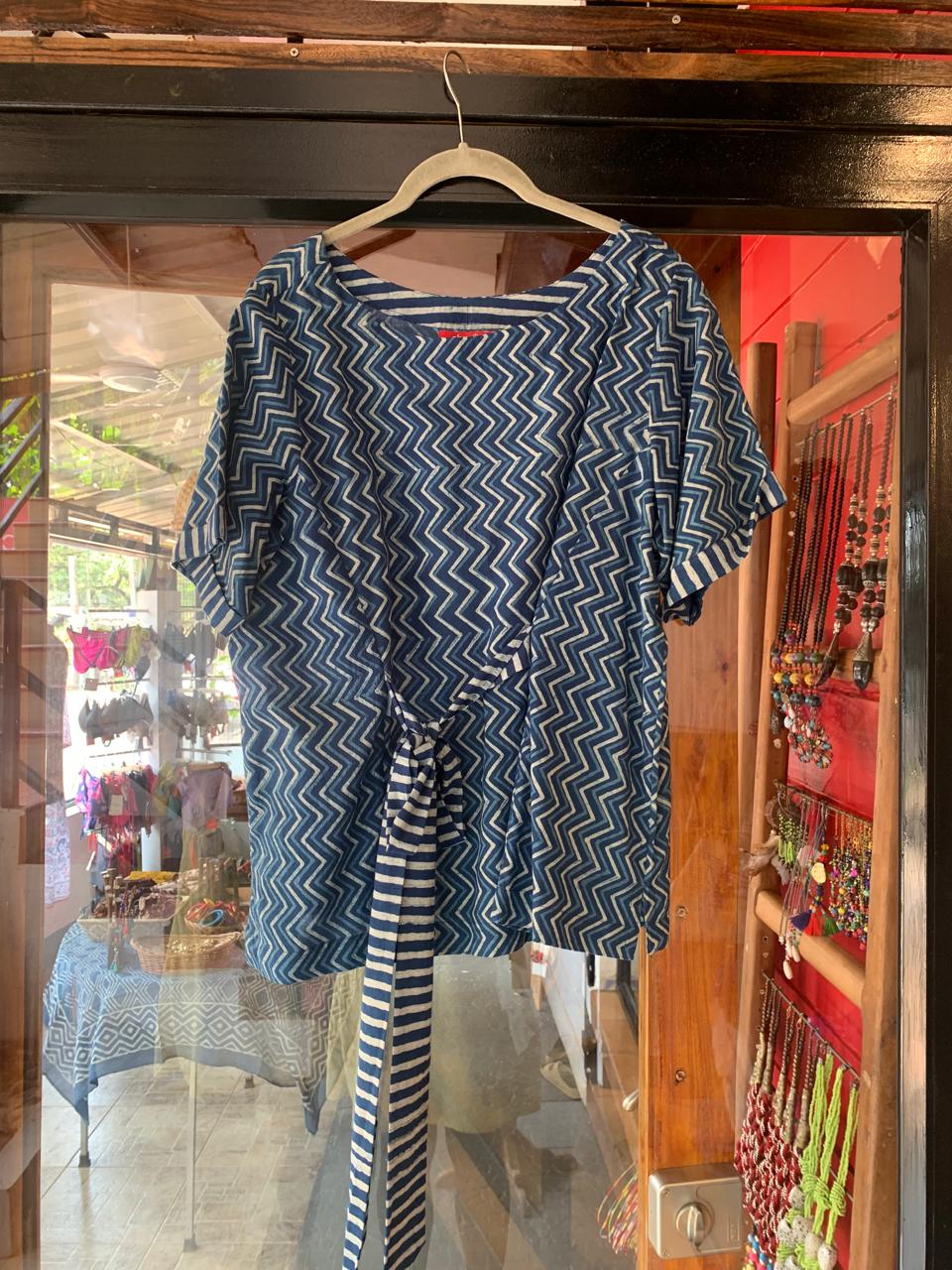 Blue Zick Zack Bella Boxy Top