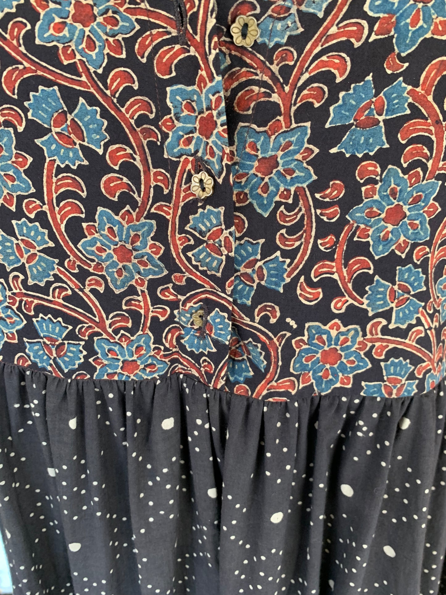 Black Hand Block Print Donna Dress with Patterns Design