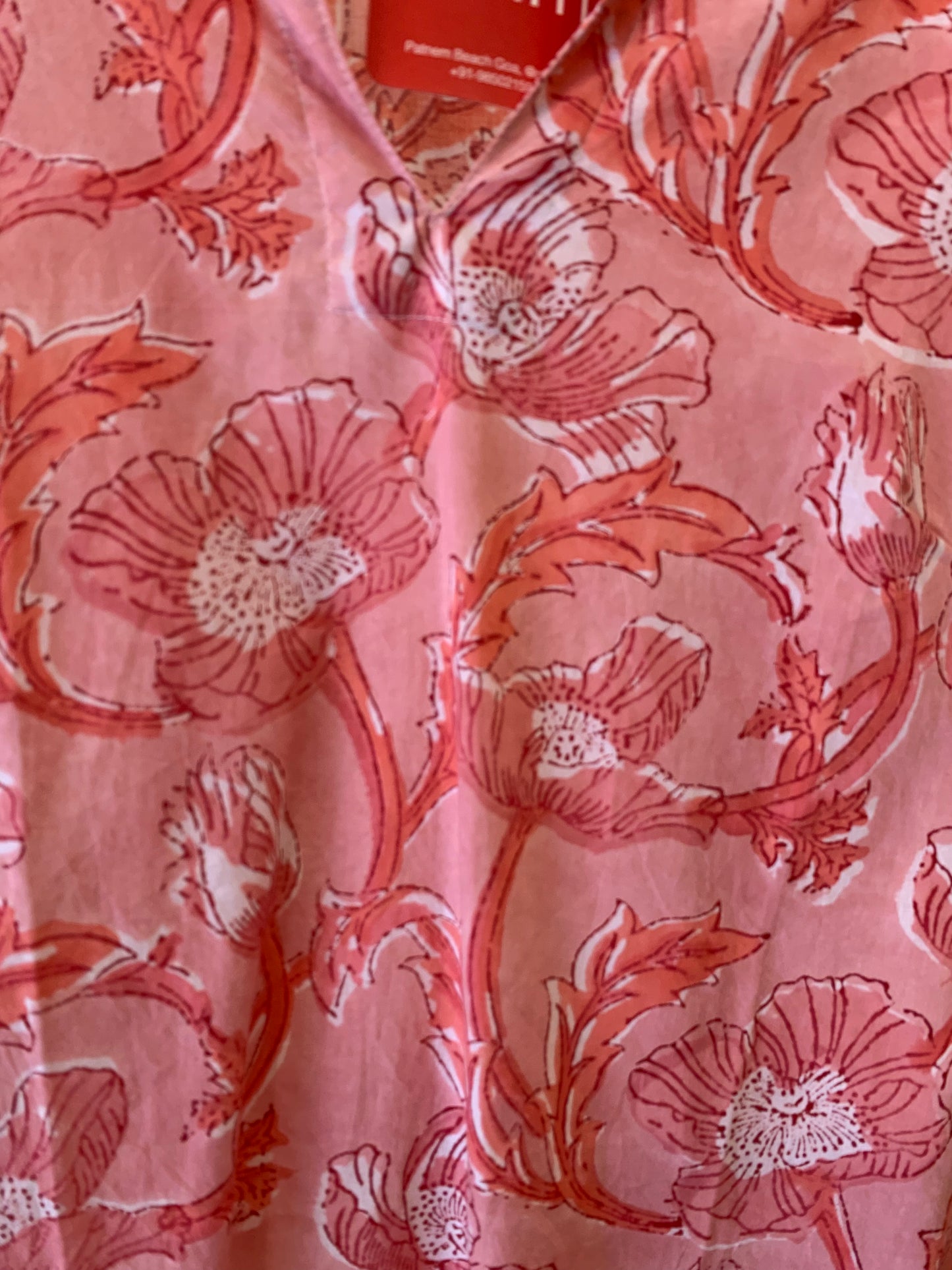 Pink Hand Block Print Ishita Kurti Top