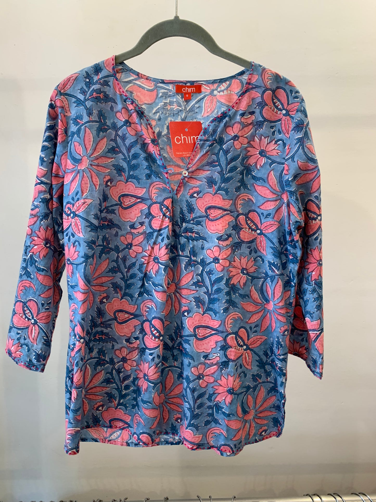 Pink Hand Block Print Kurti Top