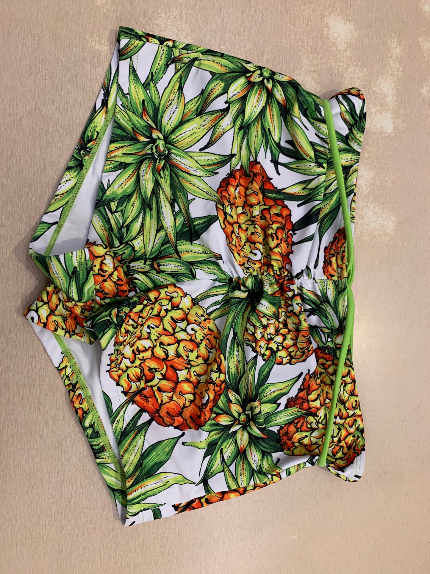 Pattern Block Print Pineapple Set Shorts