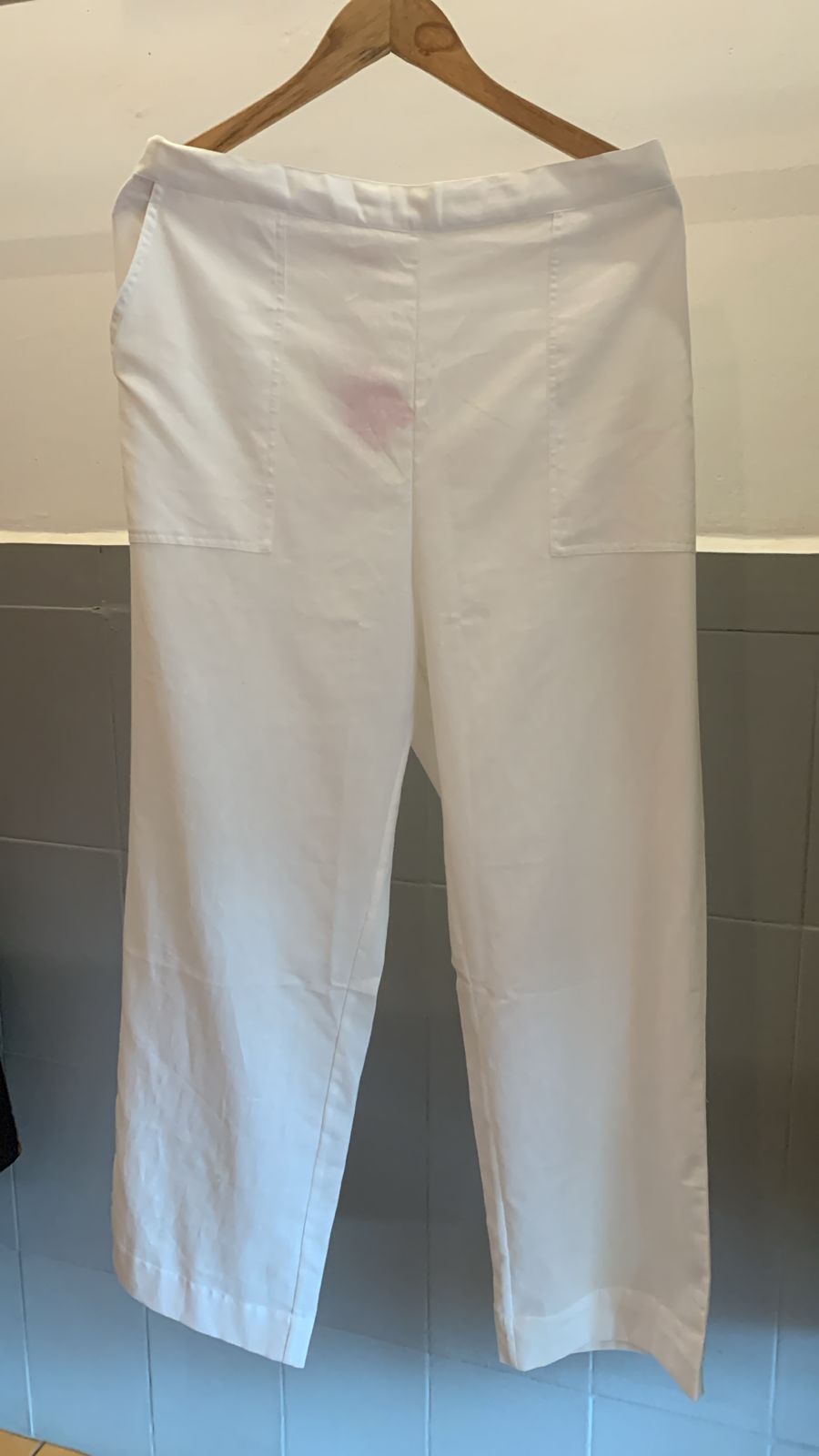 Unisex Cotton Linen Paints White 400