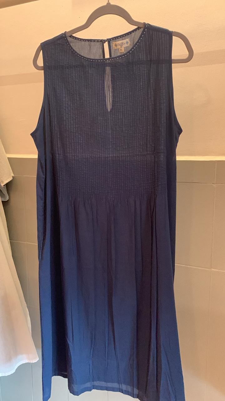 Pintuck Indigo Dress 1306
