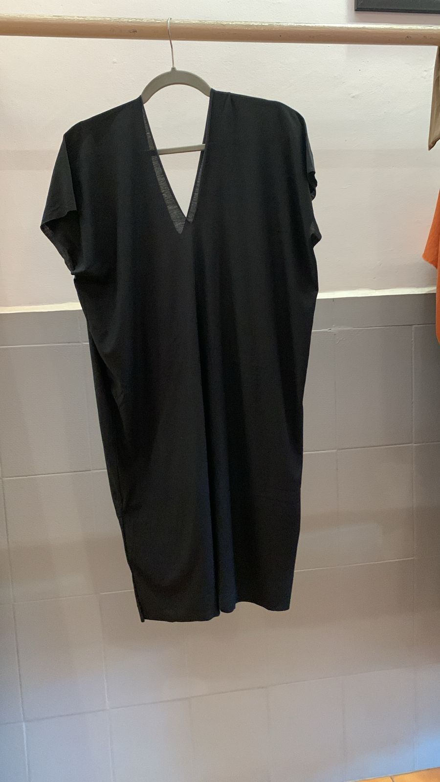Black V-Neck Dress 1395