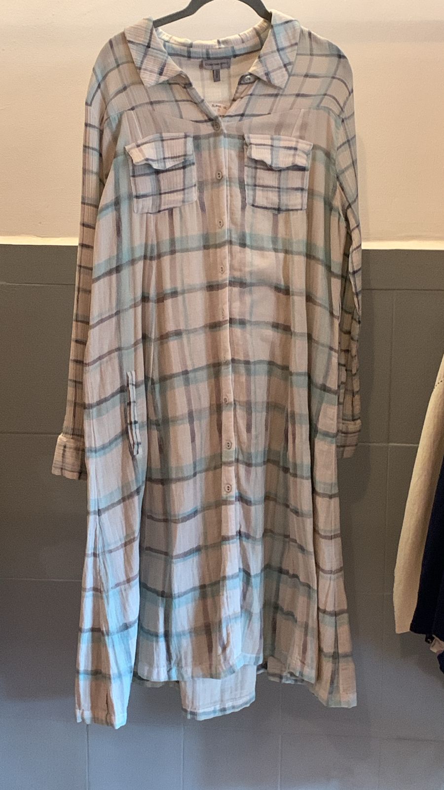Checks Shirt Dress 1406
