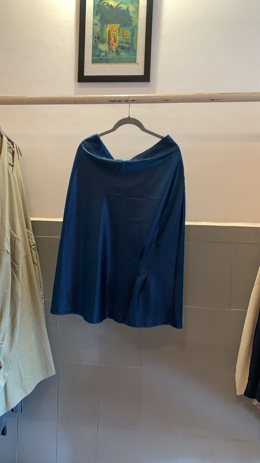 Blue Kini Satin Skirt 1703