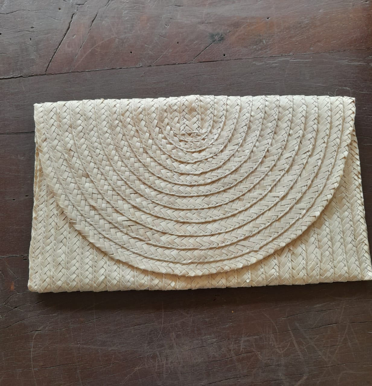 Beige Bali Straw Clutch 3105