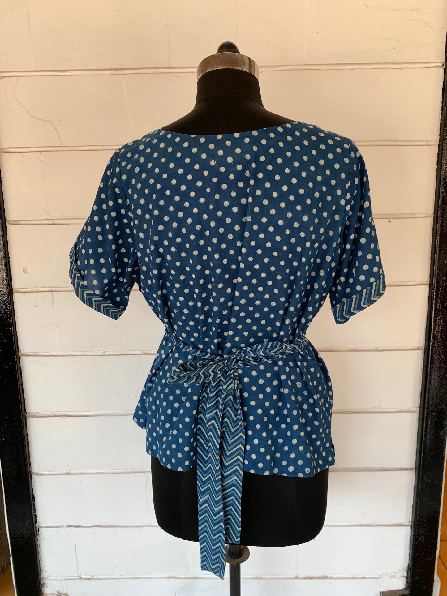 Indigo Polka Dot Bella Boxy Top