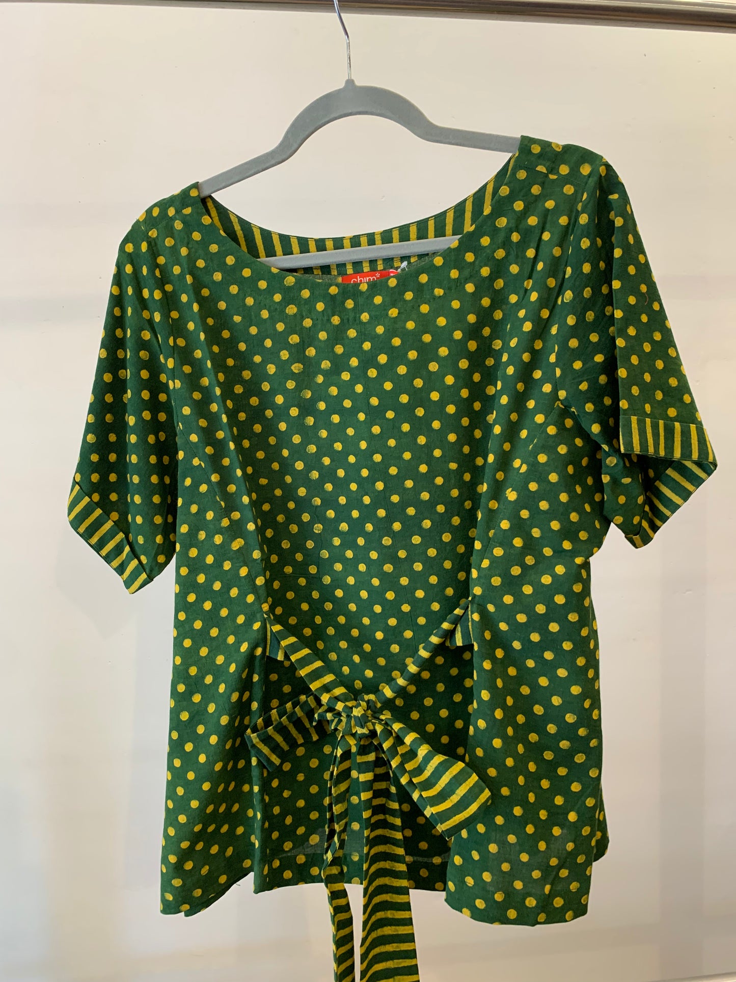Green Polka Dot Bella Boxy Top