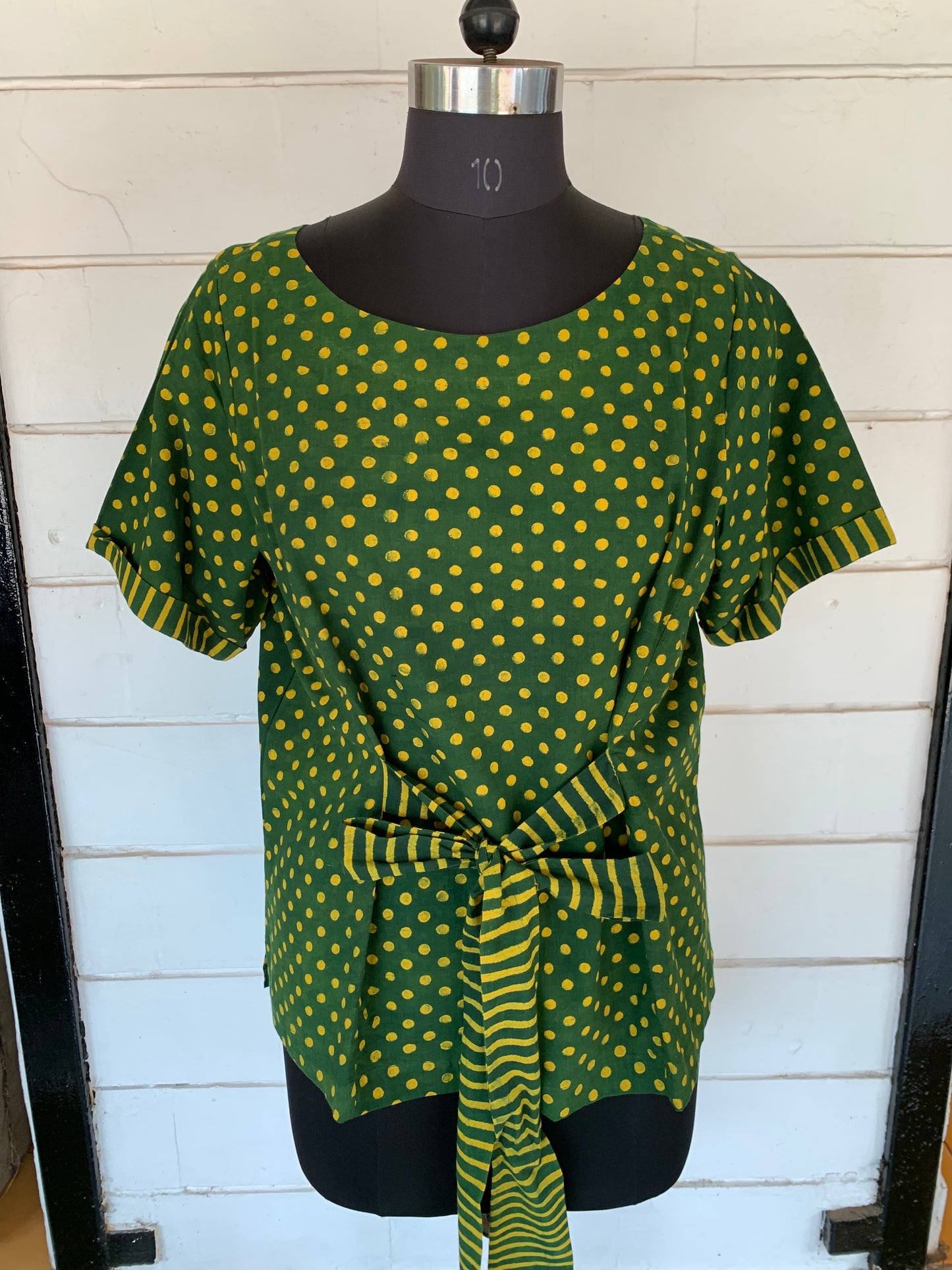 Green Polka Dot Bella Boxy Top