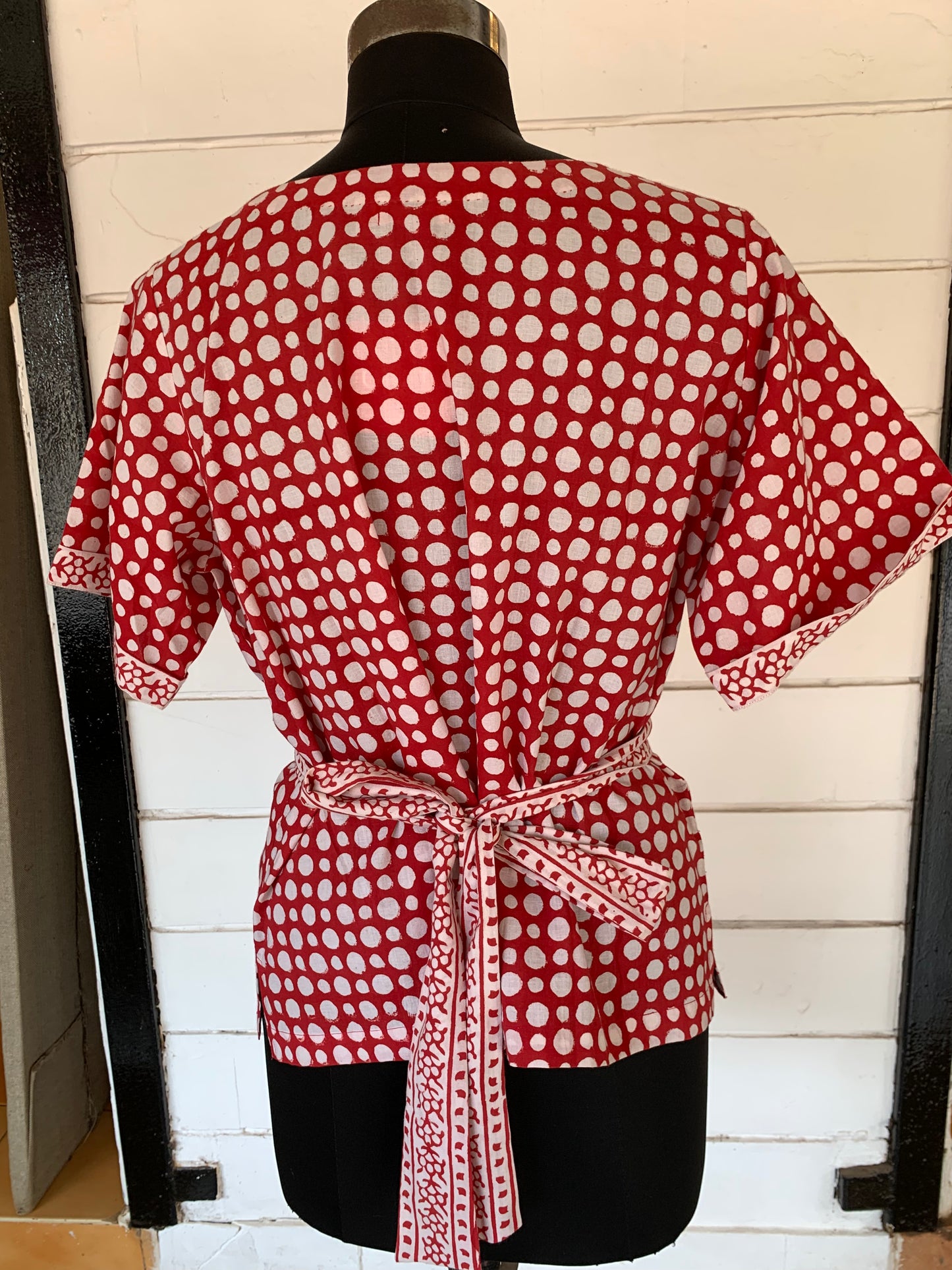 Red & White Polka Dot Bella Boxy Top