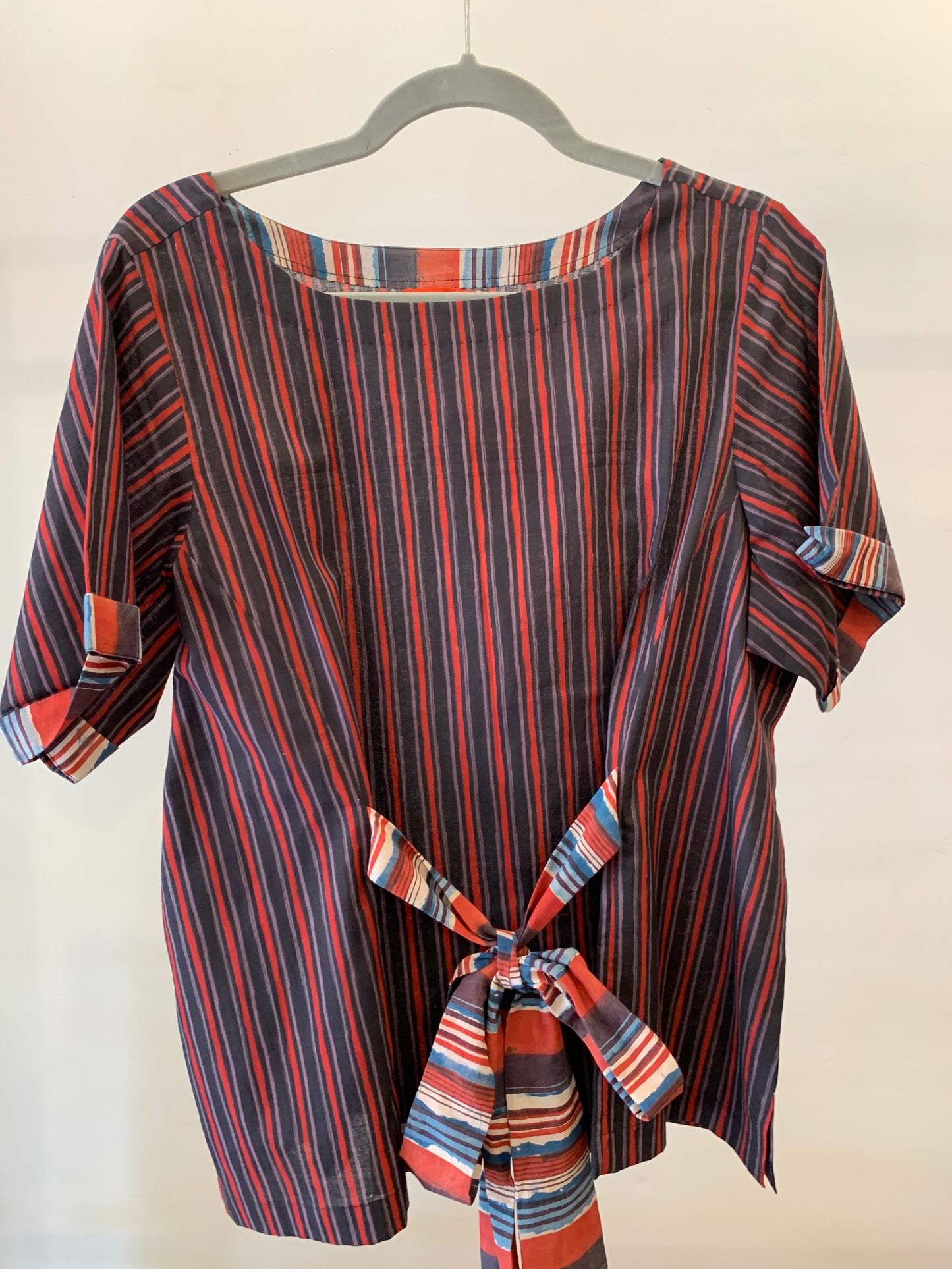 Tie-Front Striped Bella Boxy Top