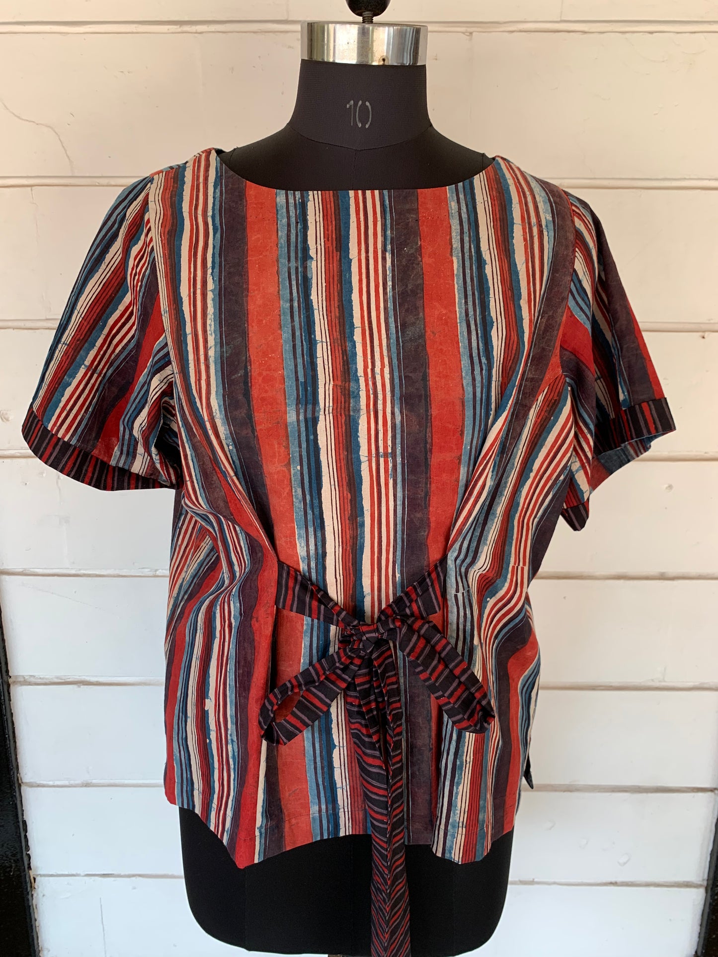 Tie-Back Striped Bella Boxy Top