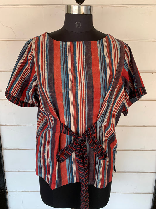 Tie-Back Striped Bella Boxy Top