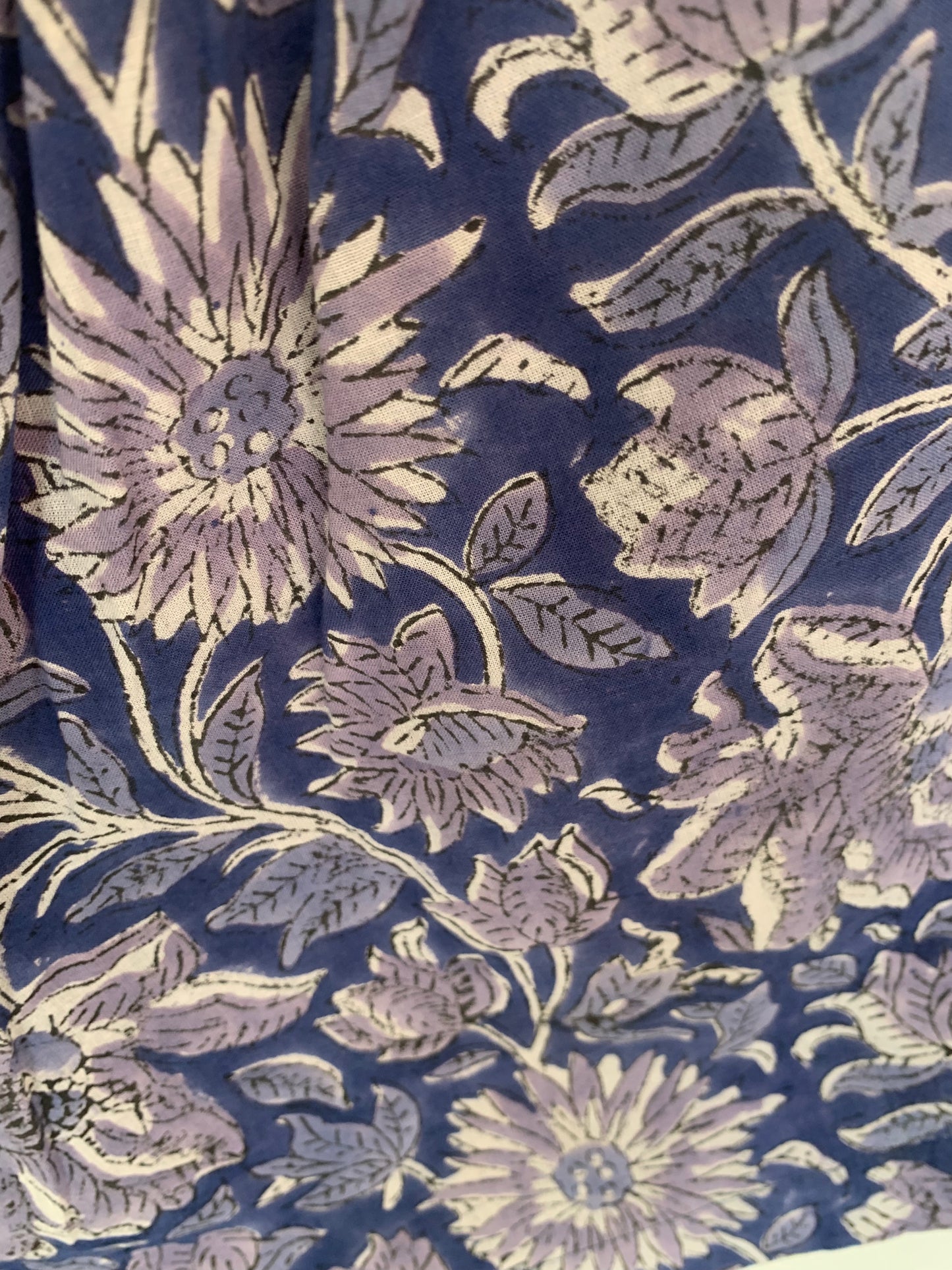 Blue Floral Hand Block Print Boxer Shorts