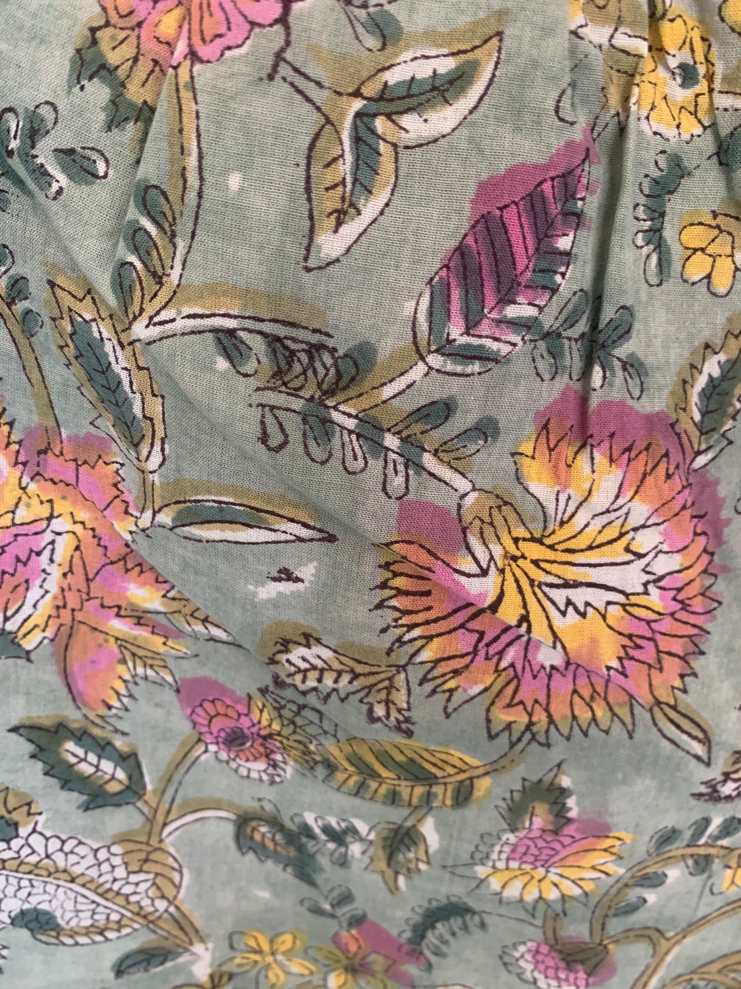 Green Floral Hand Block Print Boxer Shorts