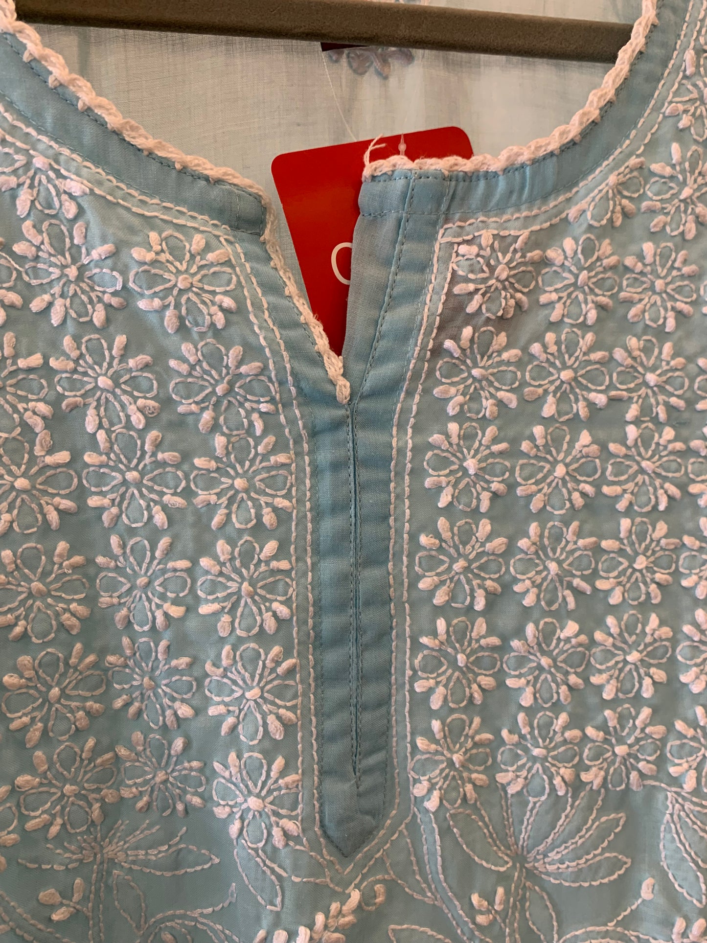 Mint Blue Chicken Jaal Top