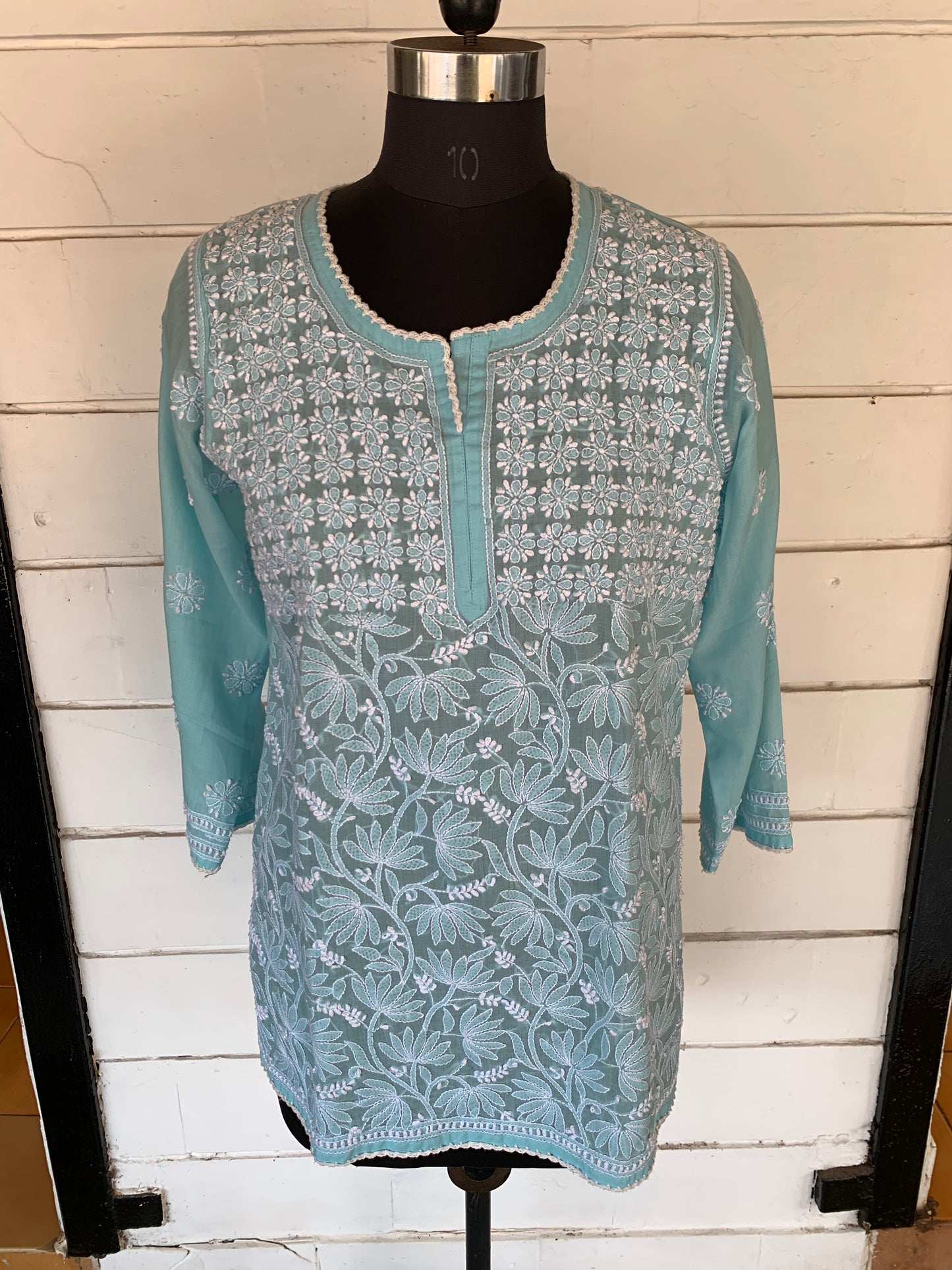 Mint Blue Chicken Jaal Top