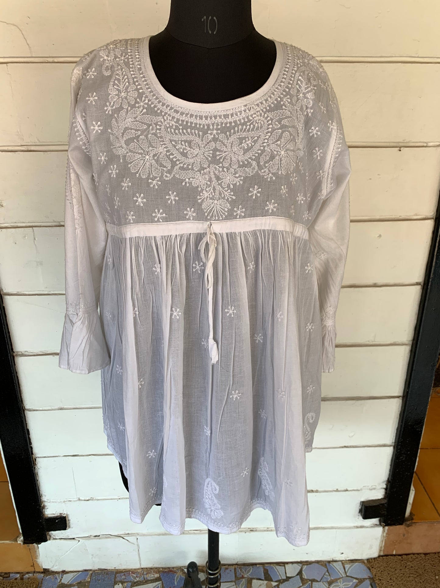 White Chicken Frilly Dress