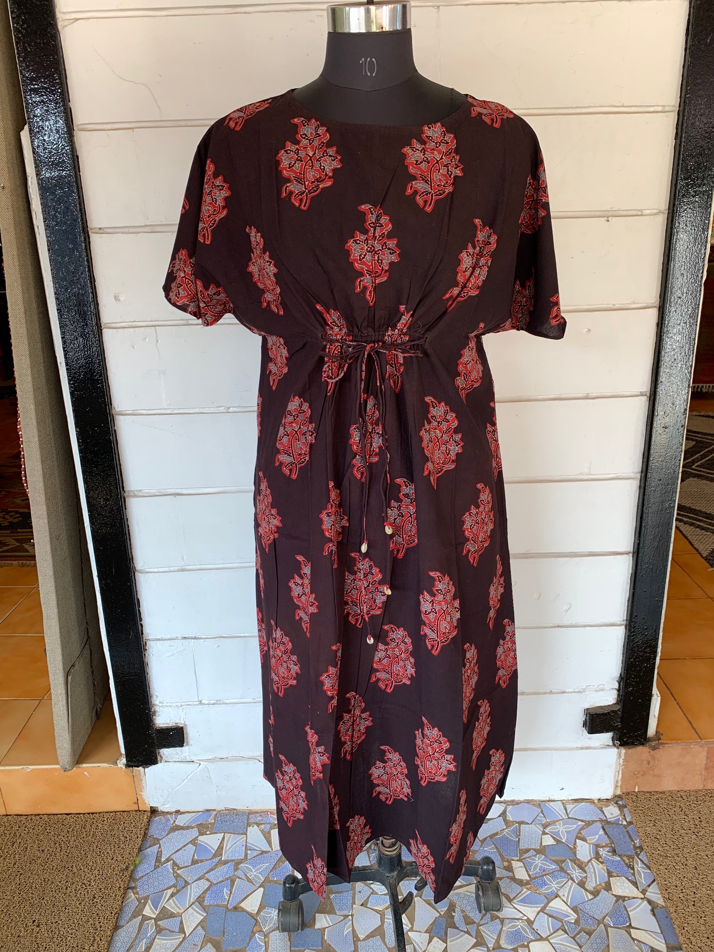 Black Diva Dress with Patterns Print