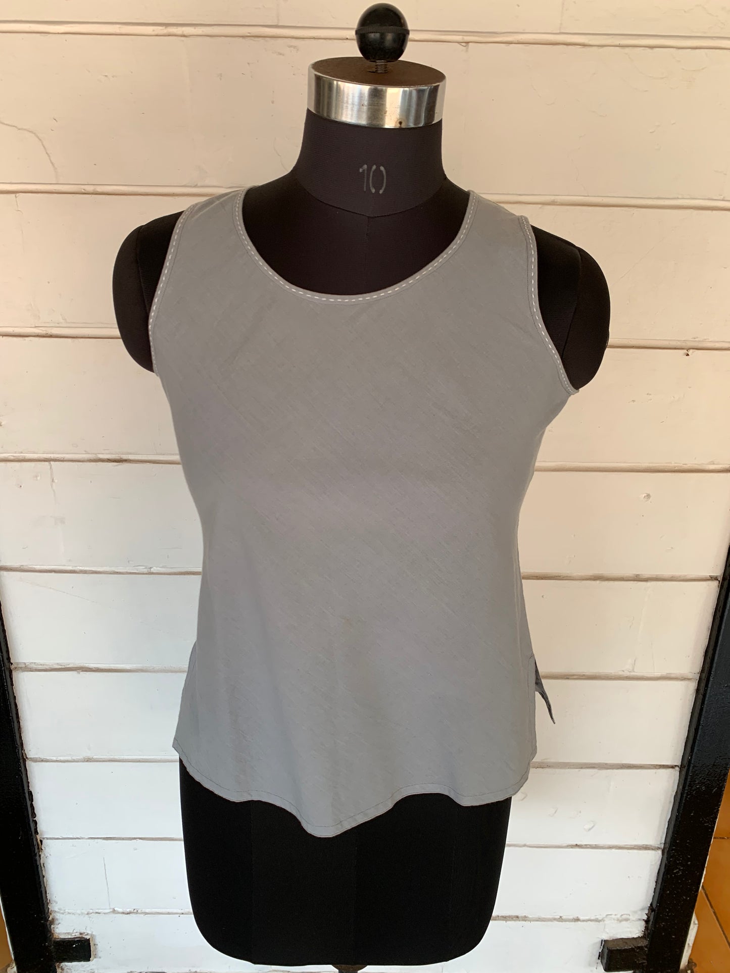 Grey Cotton Sleeveless  Kantar Top