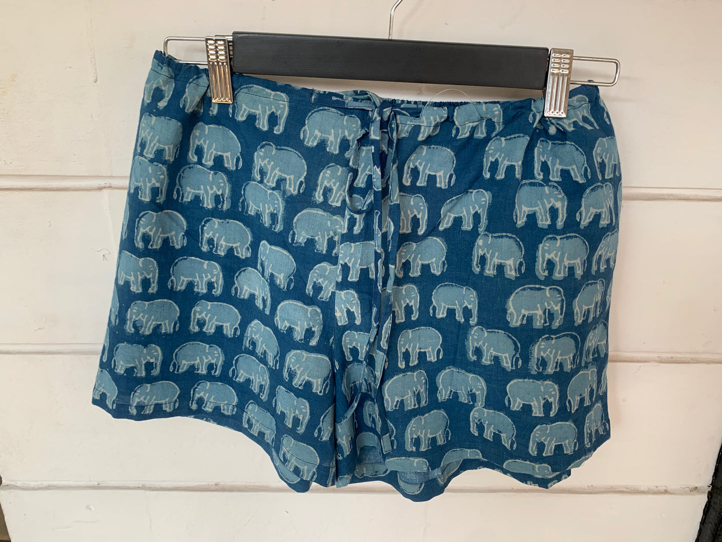 Blue Elephant Hand Block Print Kochi Shorts