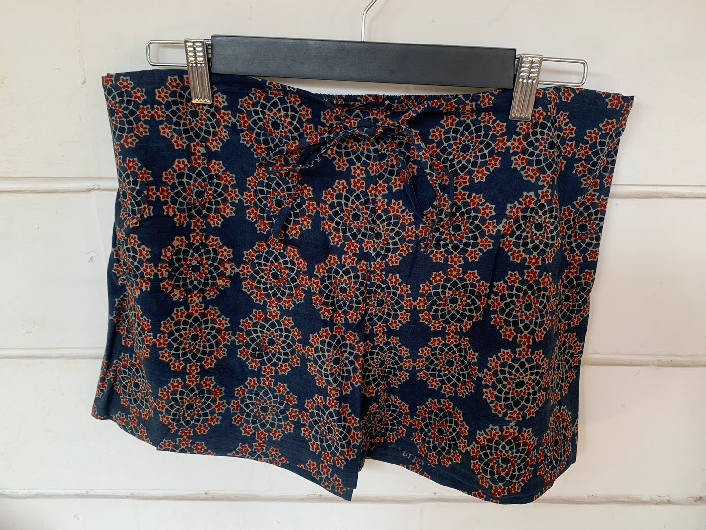 Blue Geometric Hand Block Print Kochi Shorts