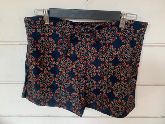 Blue Geometric Hand Block Print Kochi Shorts