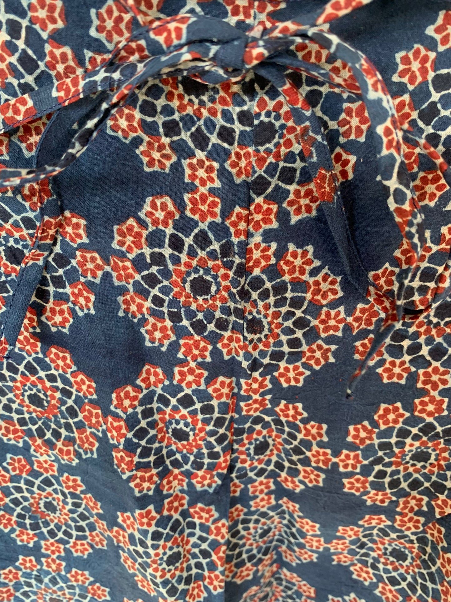 Blue Geometric Hand Block Print Kochi Shorts