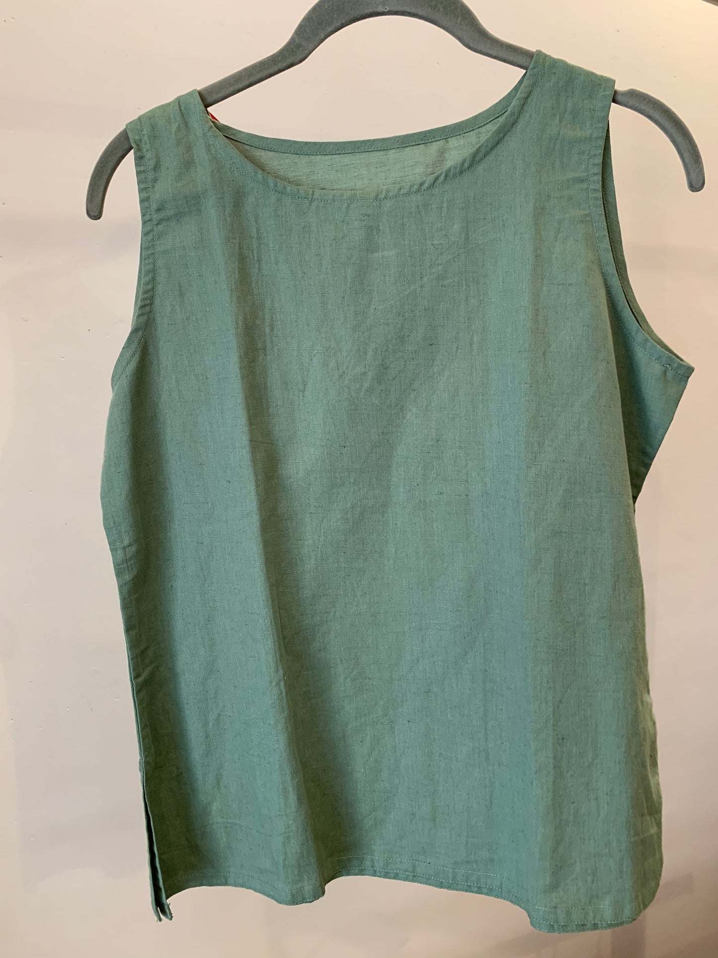 Sage Green Sleeveless Linen Top