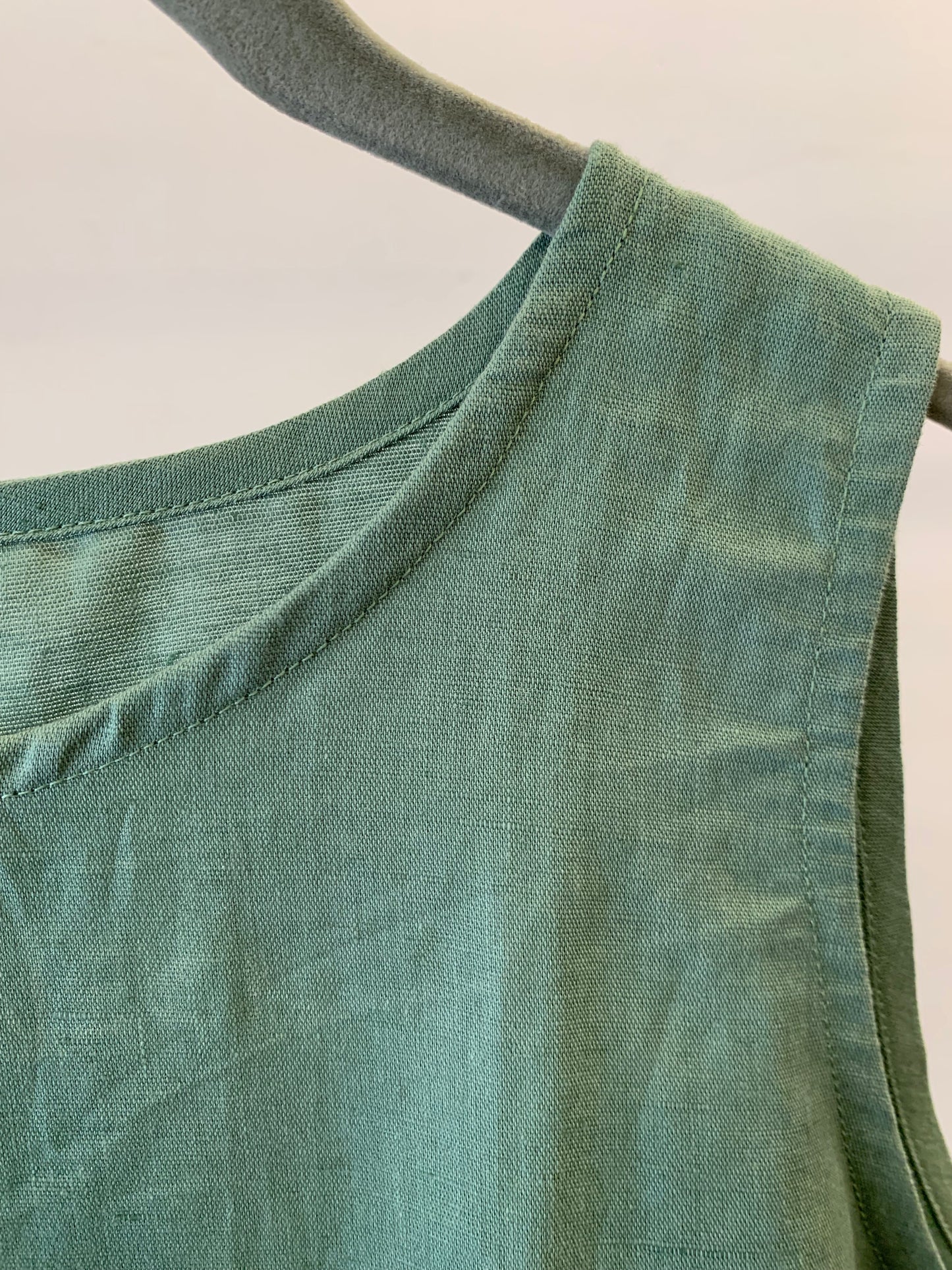 Sage Green Sleeveless Linen Top