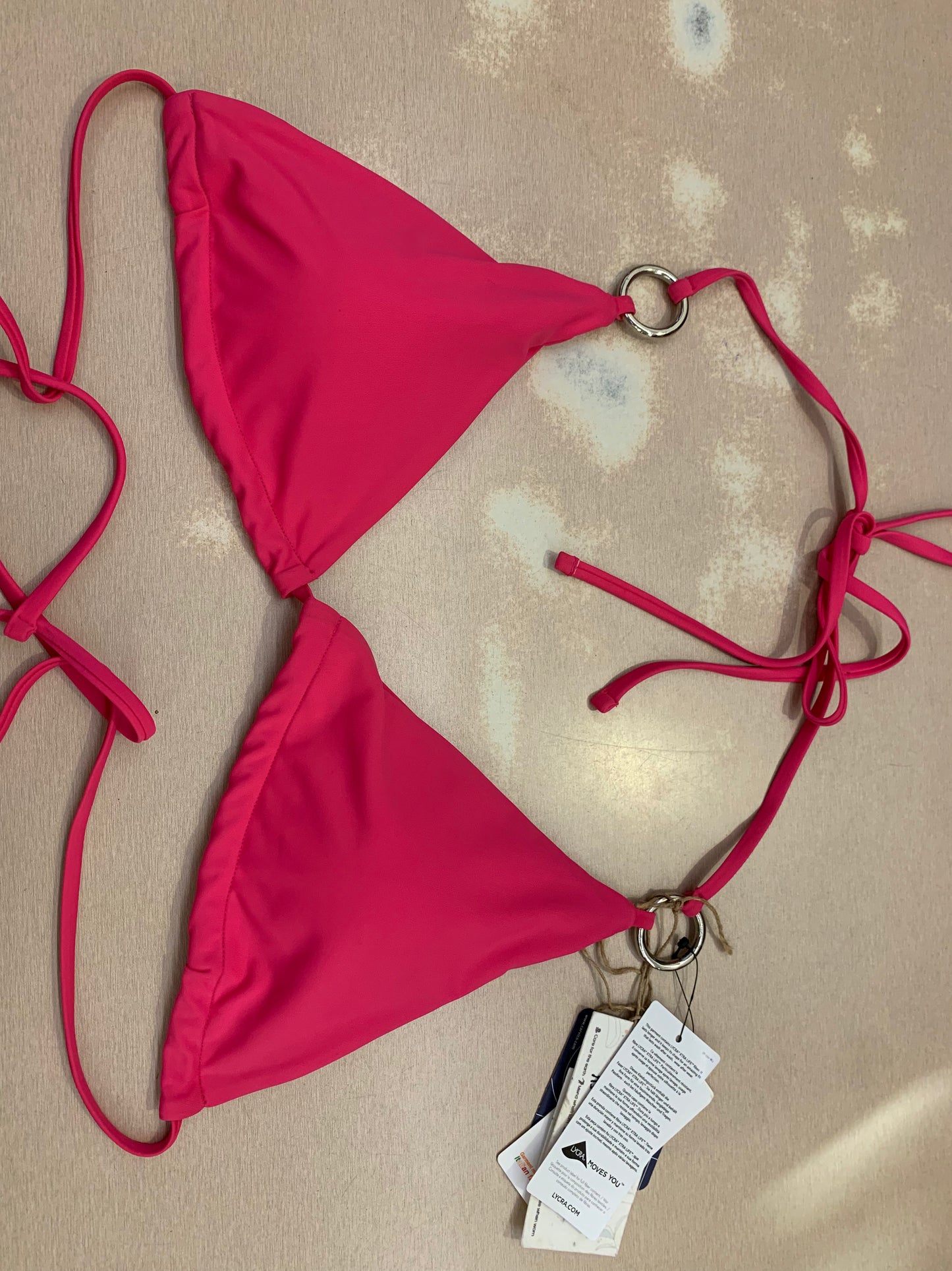 Pink O-Ring Triangle Bikini