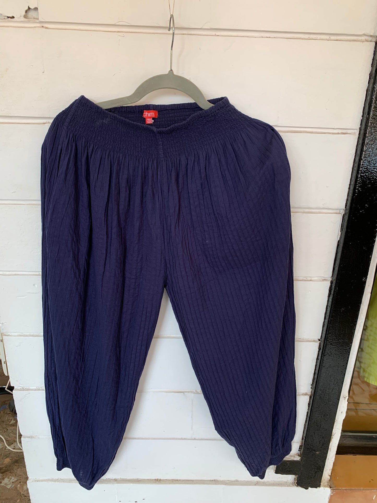 Blue Pintuck Pants