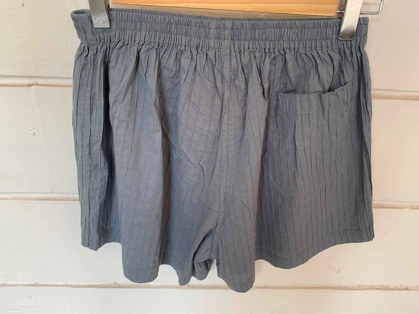 Gray Pintuck Shorts