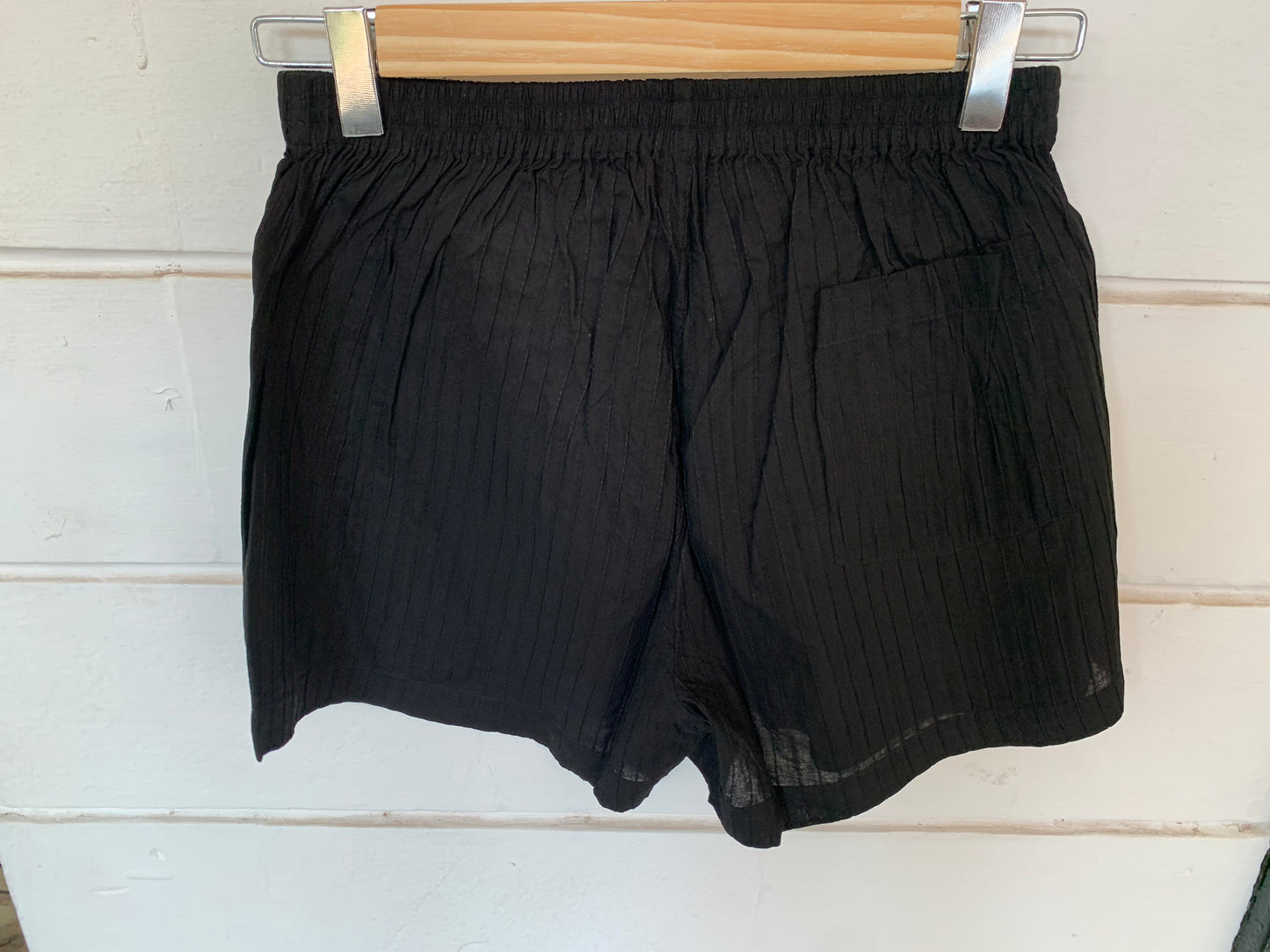 Black Pintuck Shorts