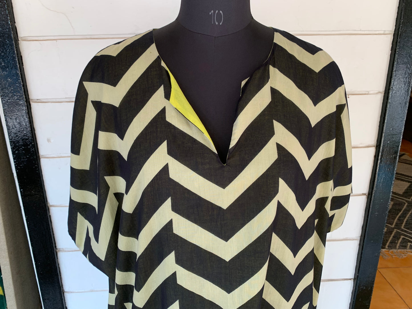 Black & Light Green Polka Reversible Dress