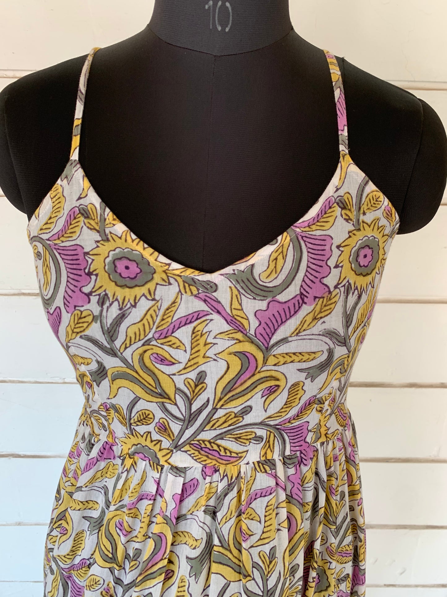 Yellow & Purple Print Riza Dress