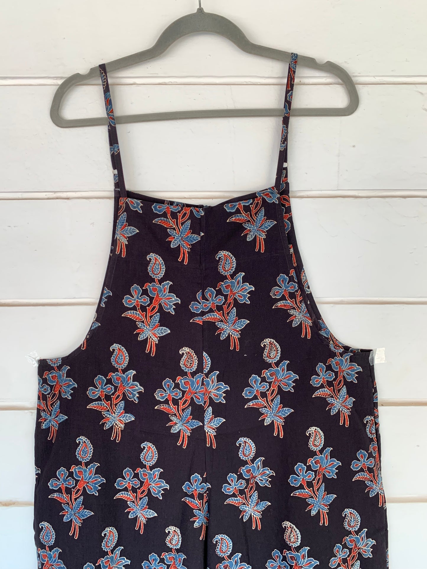 Black Floral Hand Block Print Soro Jumpsuit