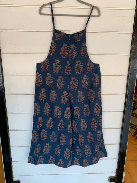 Blue Floral Hand Block Print Soro Jumpsuit