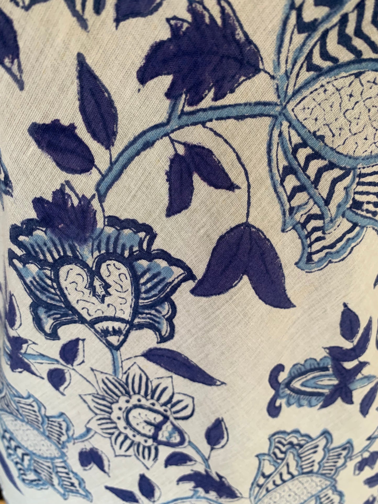 Blue Floral Hand Block Print Uma Dress