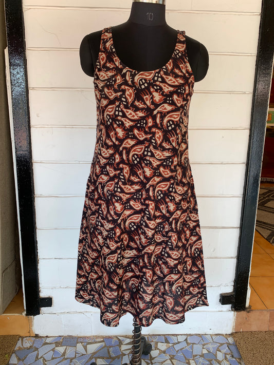 Black Floral Hand Block Print Uma Dress