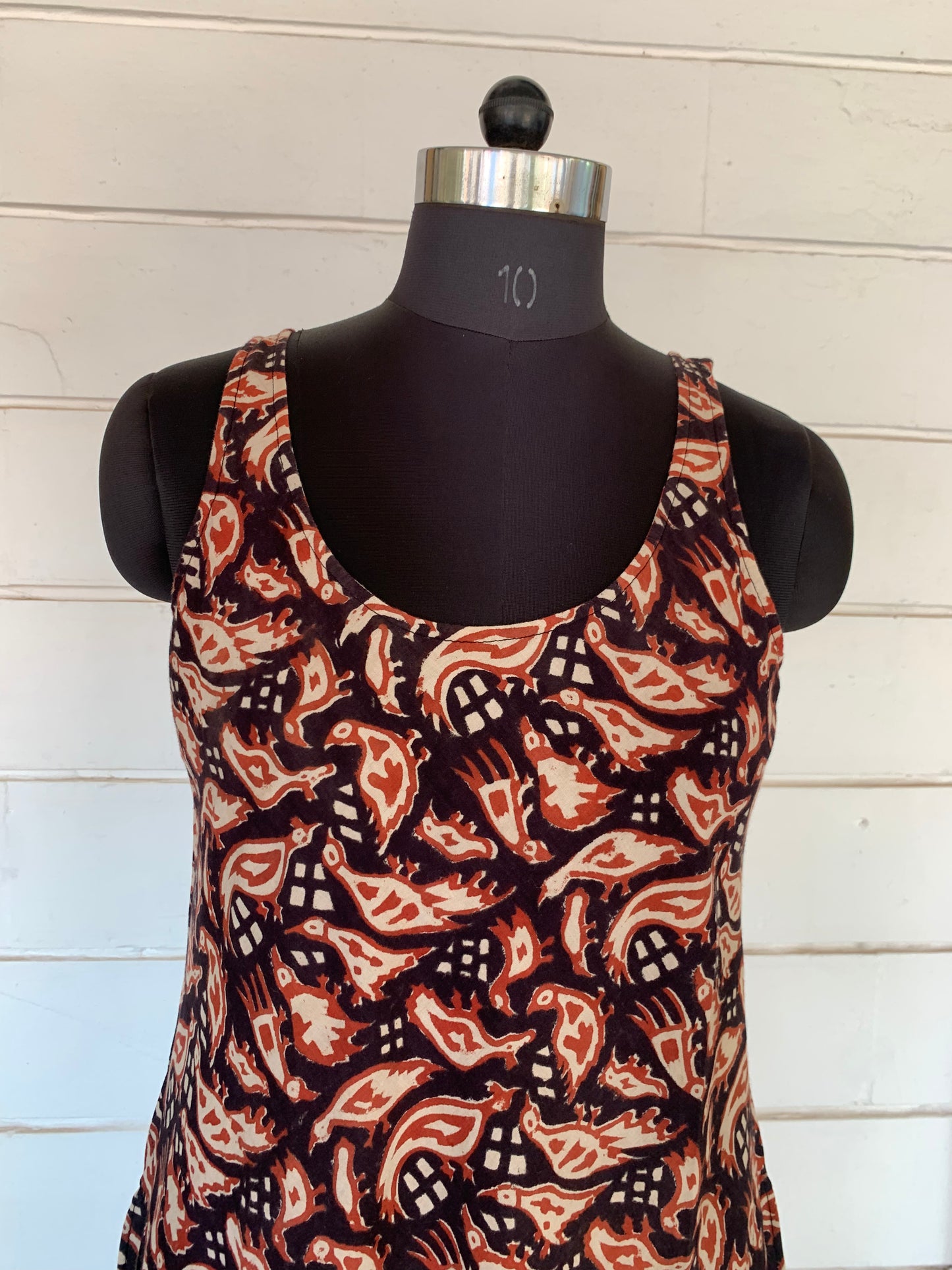 Black Floral Hand Block Print Uma Dress