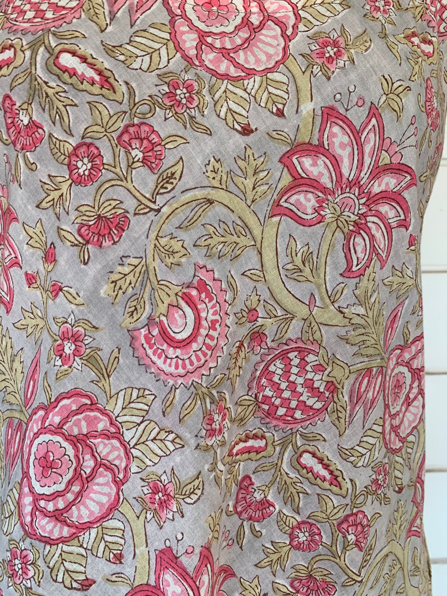 Pink Floral Hand Block Print Uma Dress