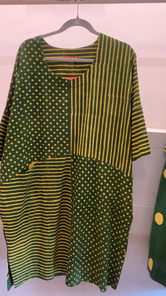 Dot Dash Dress Green