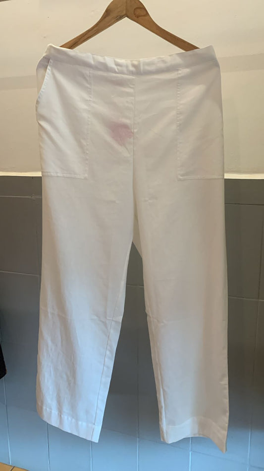 Unisex Cotton Linen Paints White 400