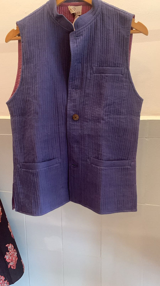 Nehru Jacket Grey Blue