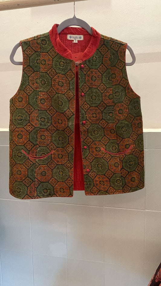 Ajrakh Nehru Waistcoat 716