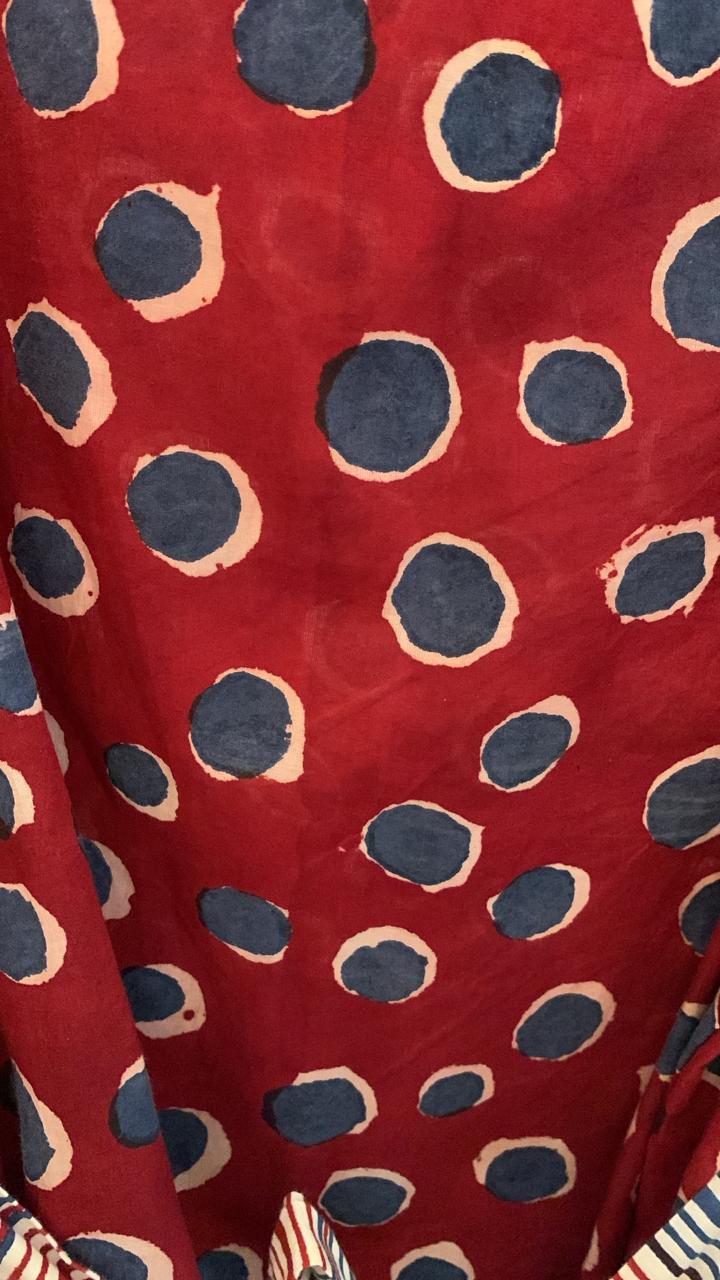 Red and Blue Dots Bella Boxy Top 824