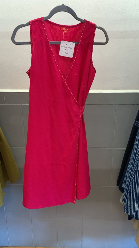 Pink Kantha Wrap Dress 1375