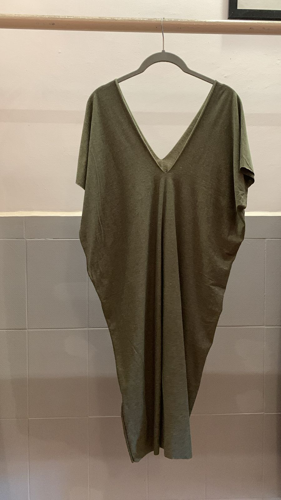 Grey V-Neck Dress 1392